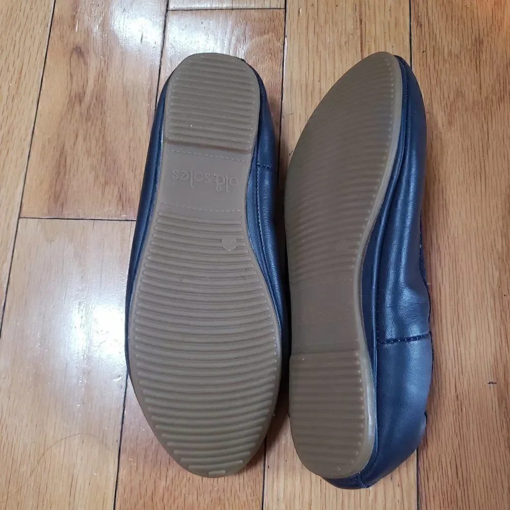 Old Soles Girls Ballet Flats Australia Leather Navy Blue EU 35 US 3.5 Womens 5.5